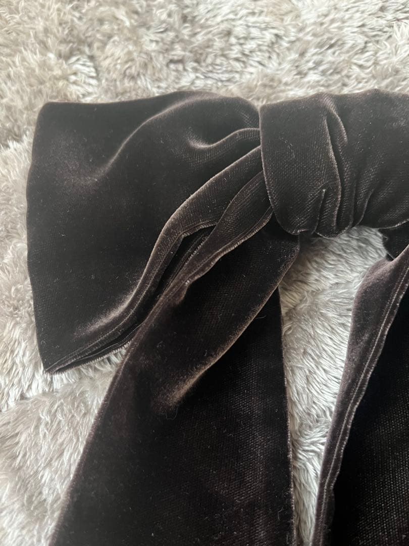 fetico VELVET BOW HAIR CLIP リボン ブラウン