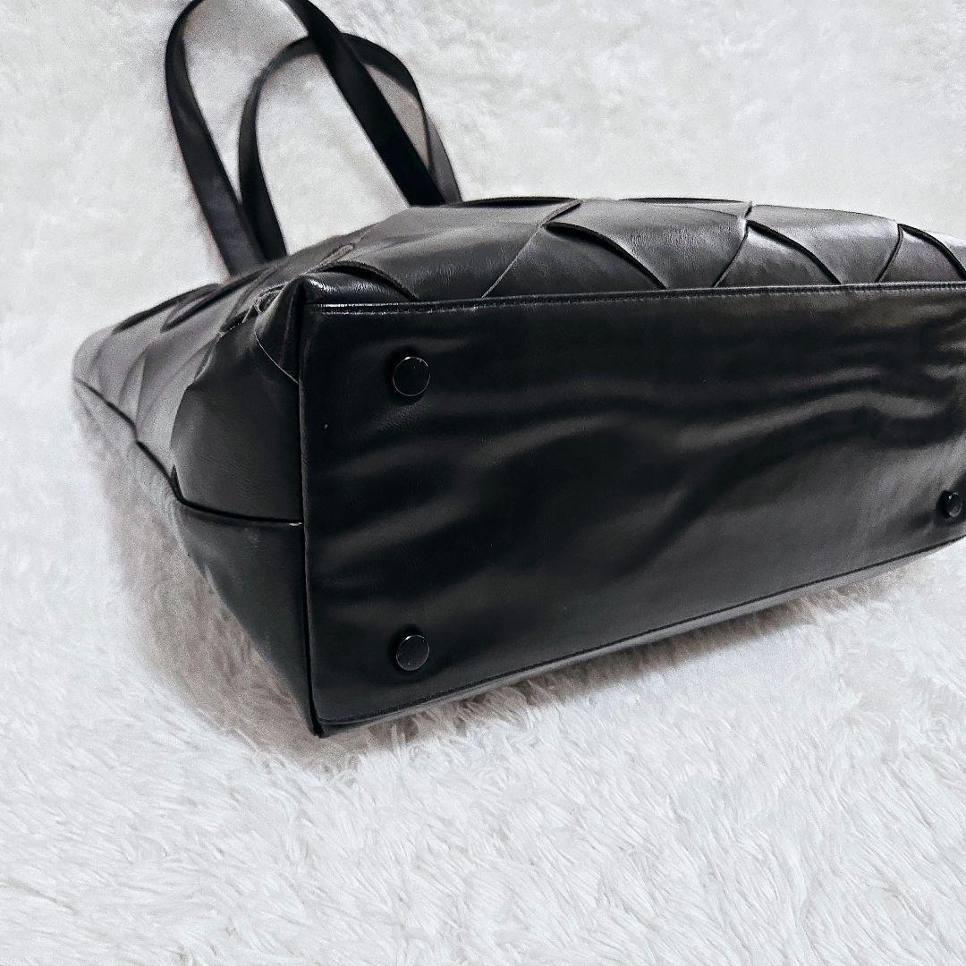 SAMANTHA KINGZ サマンサキングス レザートートバッグ 編み込み 黒