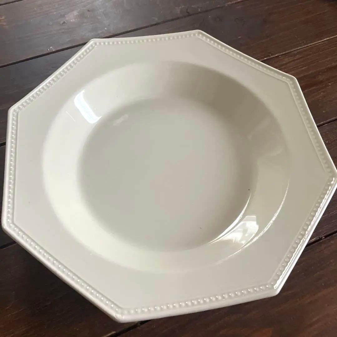 フランスアンティーク　クレイユエモントロー オクトゴナル プレート　美品　深皿