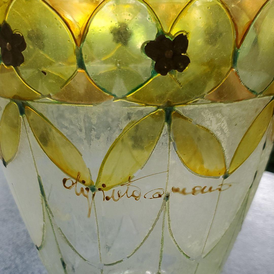 イタリア製★ GIRAR ステンドガラス風 花瓶☆*。
