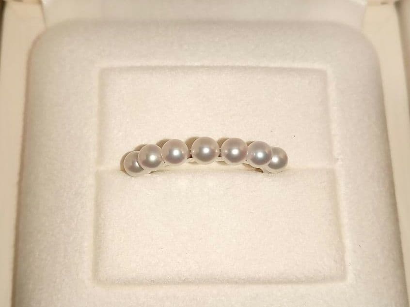 MIKIMOTO ミキモト アコヤ真珠 ベビーパール リング K18WG 11号