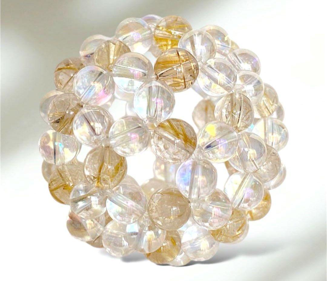 神聖幾何学フラーレン アクアクリスタル ルチルクォーツ 7mm玉 バッキーボール