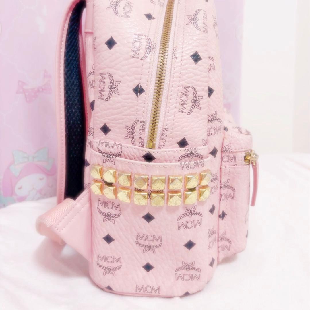 MCM ピンクロゴリュック Sサイズ