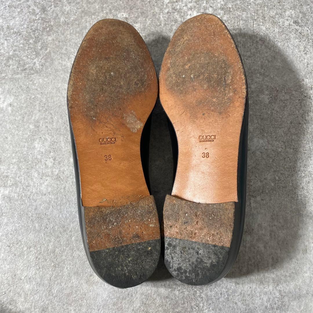 希少 グッチ GUCCI ホースビット ハラコ ローファー パンプス ブラウン