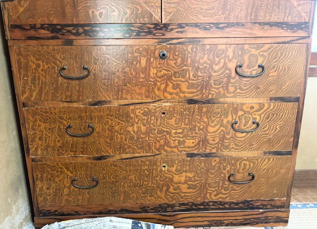 アンティーク家具 昭和レトロ 重ね3段 箪笥 和たんす 収納箪笥
