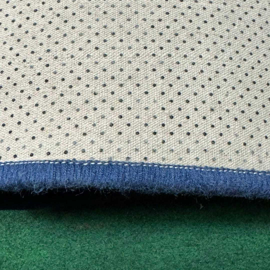 段通　花柄ネイビーラグ・カーペット絹　シルク100%