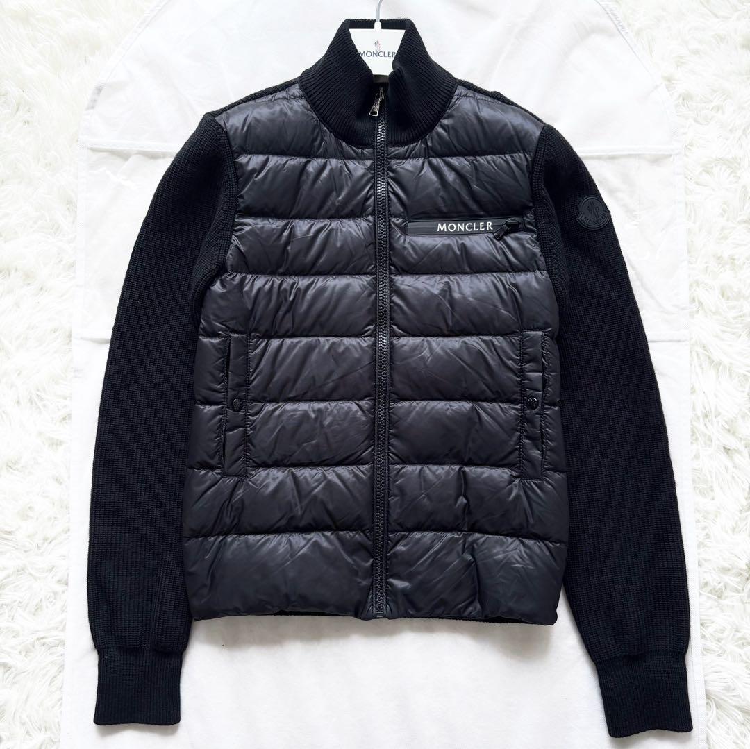 美品*モンクレール カーディガン ニット ダウン 異素材 マグリア ラバーロゴ