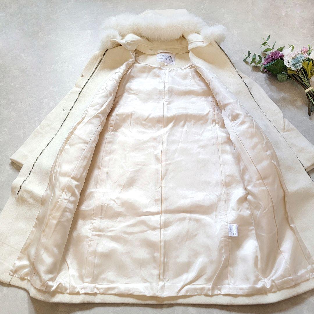 マイストラーダ●リアルファー＆フード取り外し可6way♪ノーカラーロング丈コート