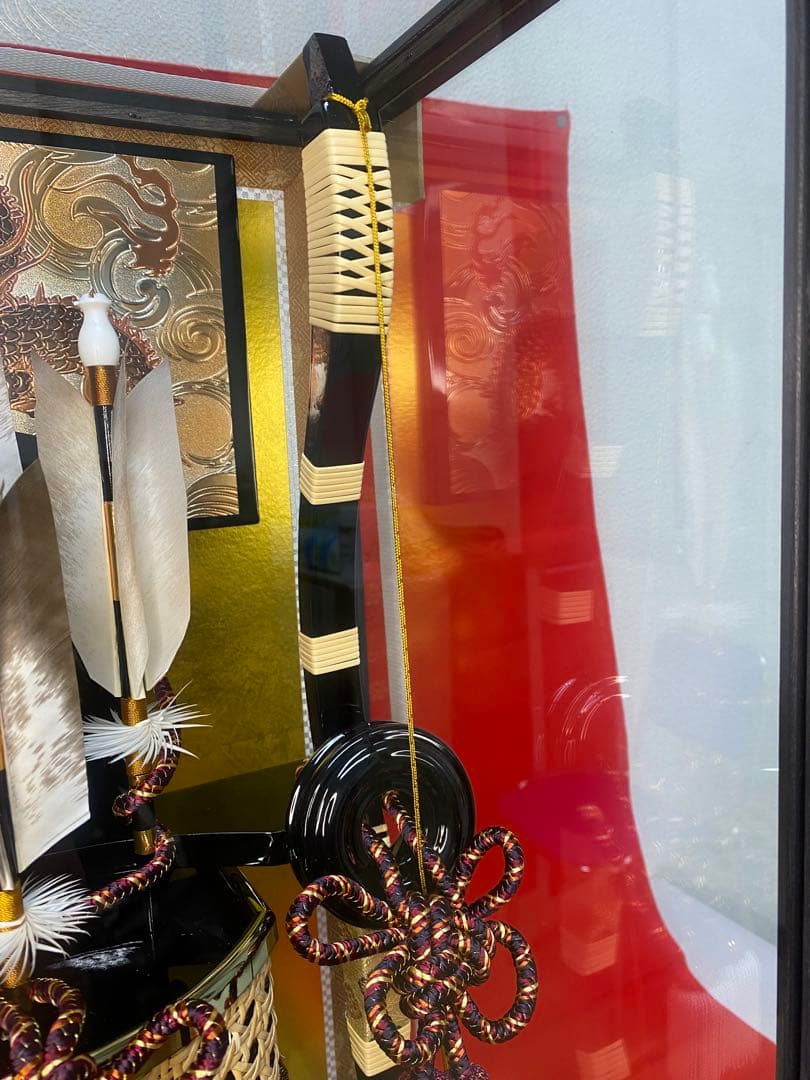 東京久月　破魔弓　ガラスケース１８号・間口約３7×奥行約２８×高さ約６５㎝