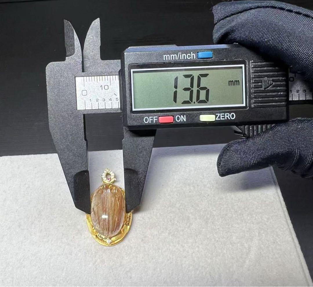 A770 ゴールドルチルクォーツ ペンダントトップ（S925）