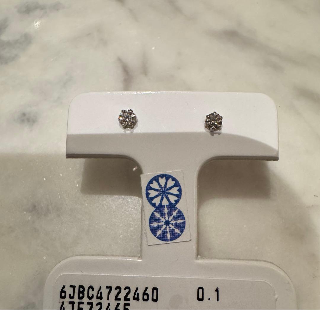 美品　pt950 天然ダイヤモンドピアス　0.1ct プラチナ　保証書あり