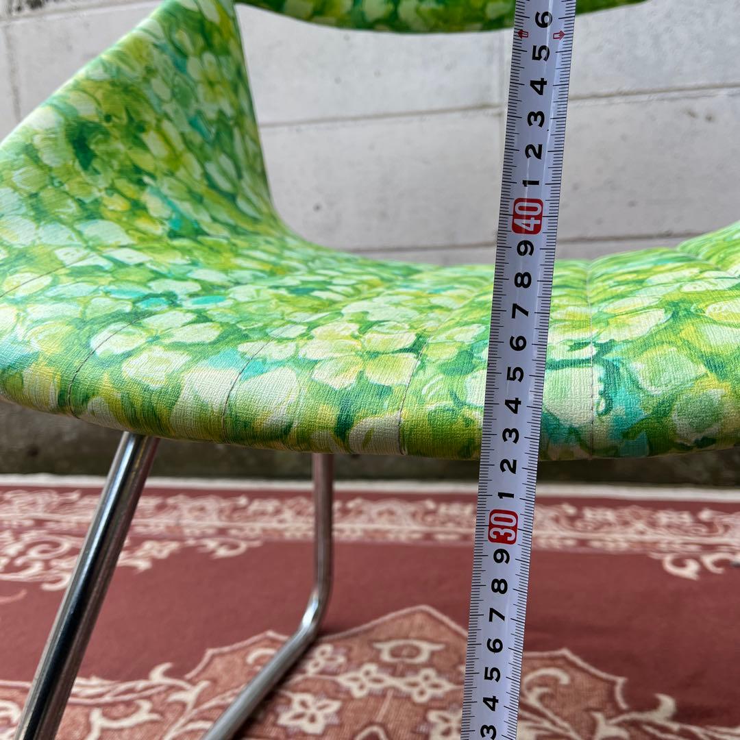 当時物レトロビンテージ品◾️花柄 総柄デザイン チェア 椅子 イス B