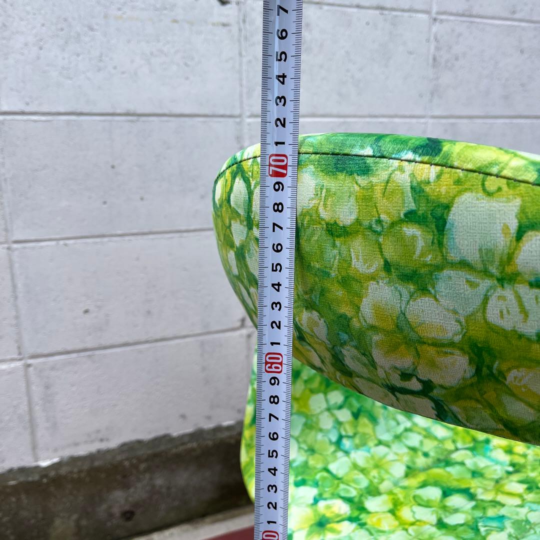 当時物レトロビンテージ品◾️花柄 総柄デザイン チェア 椅子 イス B