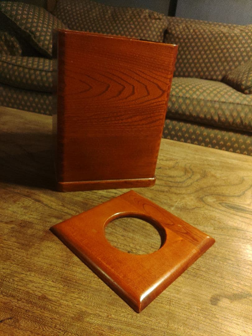 希少　無垢　ダストボックス　ごみ箱　蟻継ぎ　天然　欅　工芸　民芸