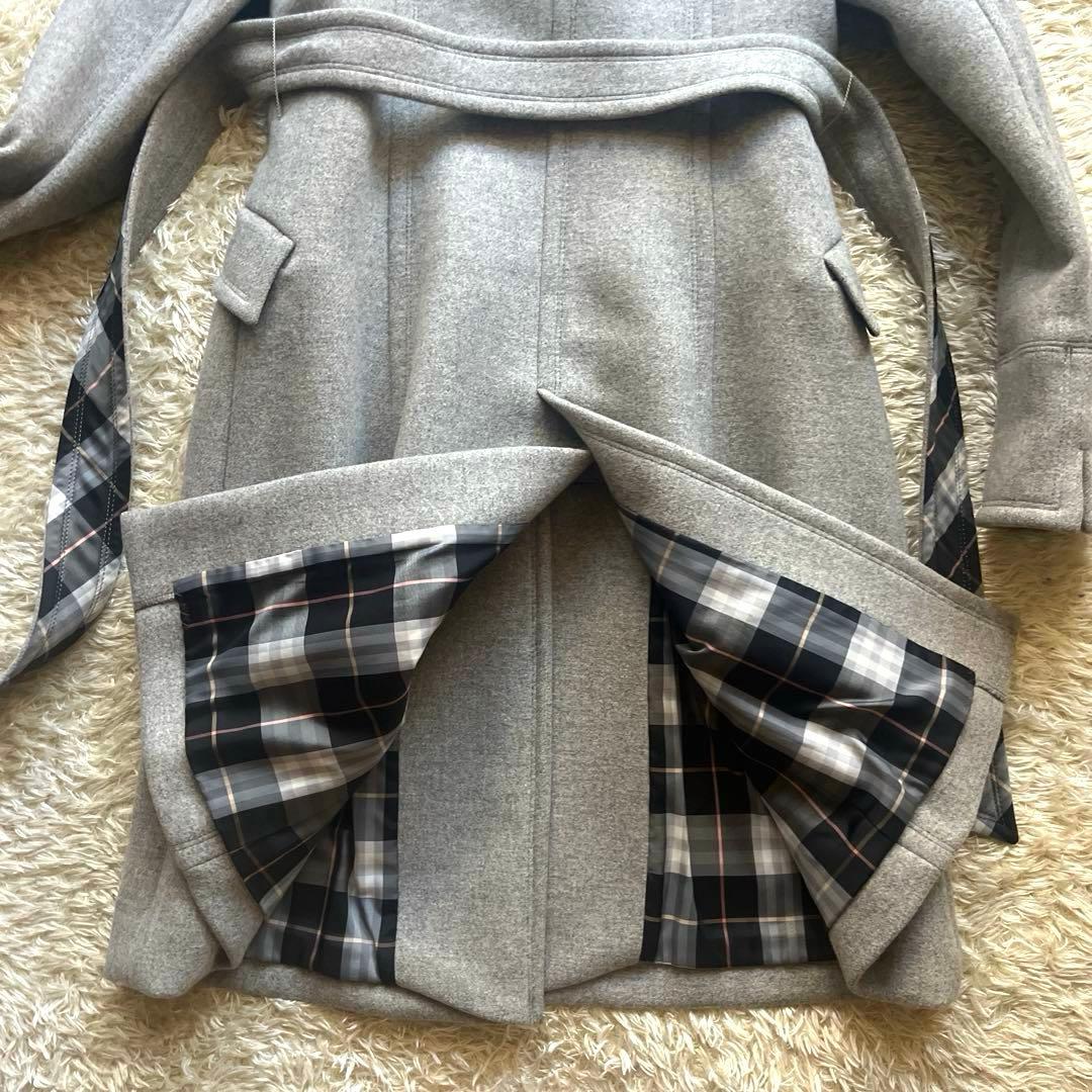 極美品 バーバリーブルーレーベル ロングコー トアンゴラ混 ノバチェック 38