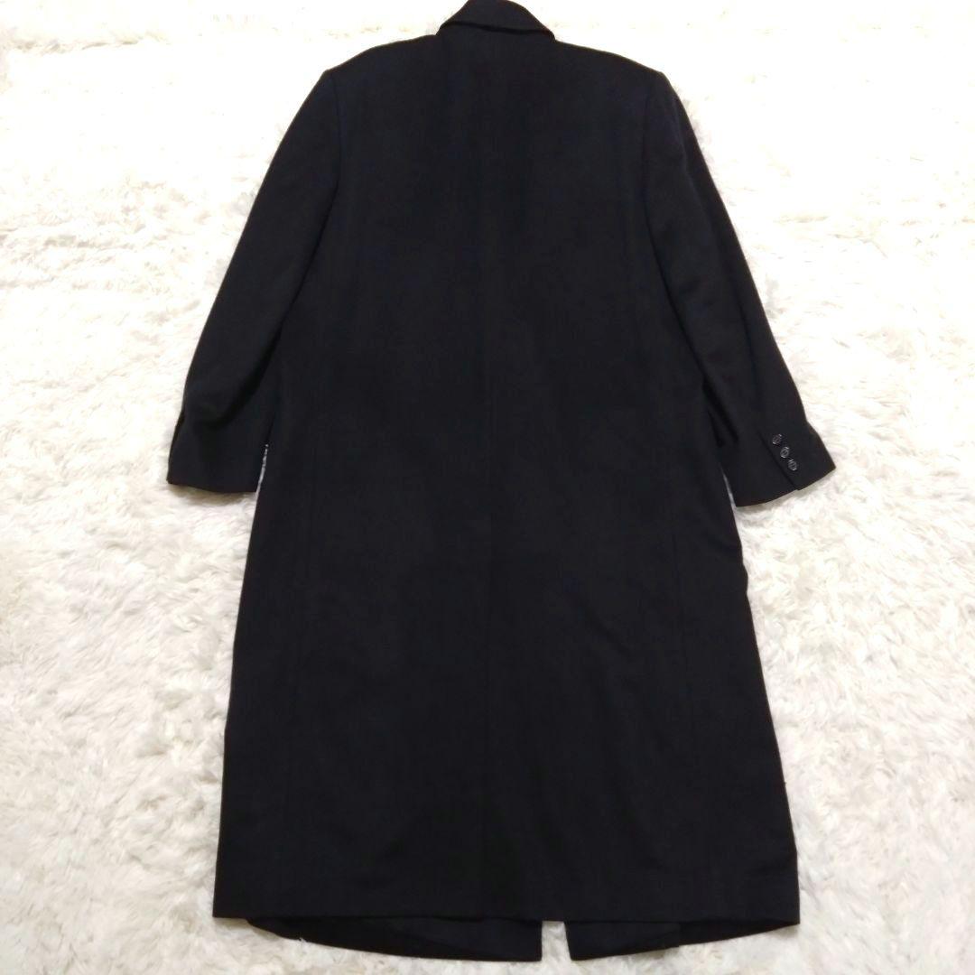 美品 カシミア100% ロロピアーナ生地 ダブルチェスターコート マキシ 黒 M