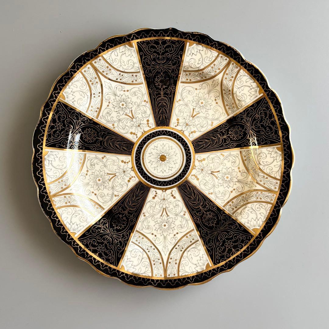 19世紀ヴィクトリア時代、サミュエル・アルコックの金彩プレート【稀少品・美術品】