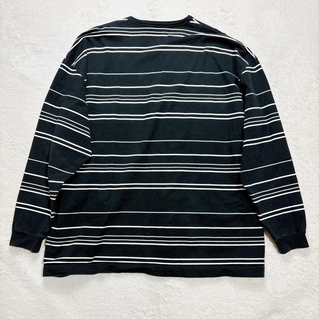 COOTIE Supima Border Oversized L/S Tee 黒
