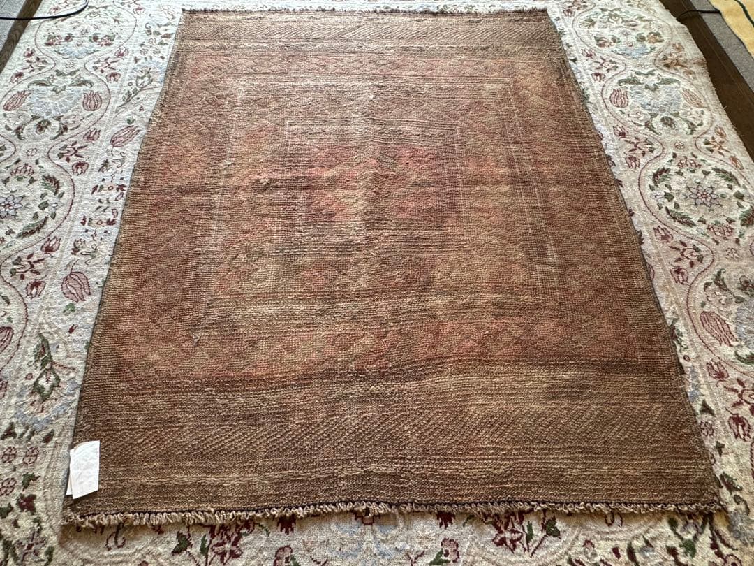 ペルシャ 手作り マシュワニ ヴィンテージ ラグ キリム105cmX 126cm