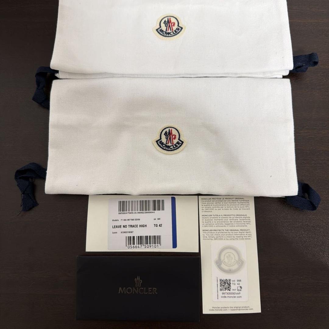 モンクレール No Trace High スニーカー size 42 ブラック