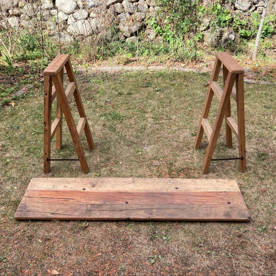 組み立て式　ビンテージ　折りたたみテーブル　アンティーク調