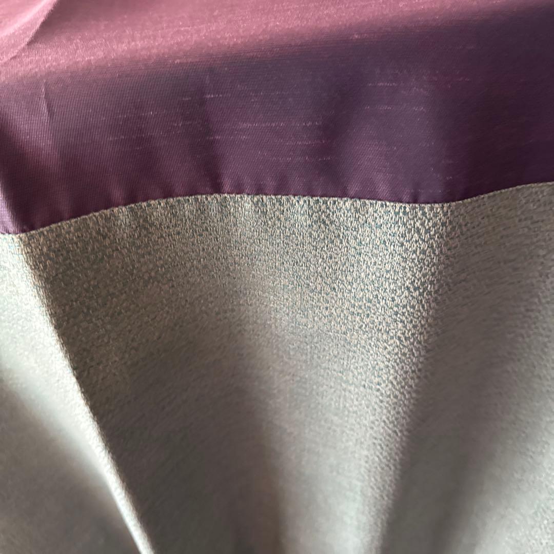 パープル&グリーンツートンドレープカーテンレース付き