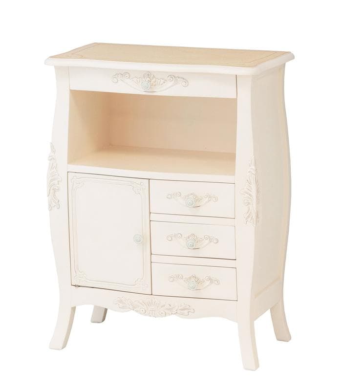 リビングボード/電話台 猫脚 幅60cm ホワイト