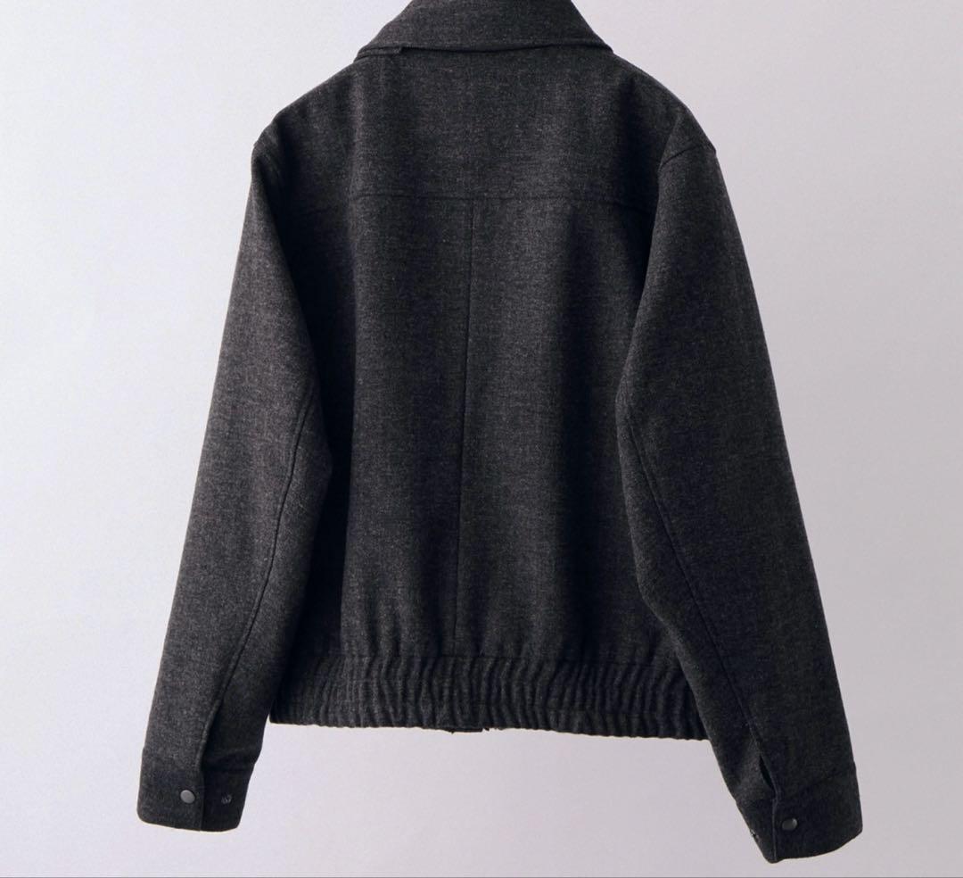 clel ウールブレンド ヘリンボーンツイードファイヤーマンブルゾン ブラックM