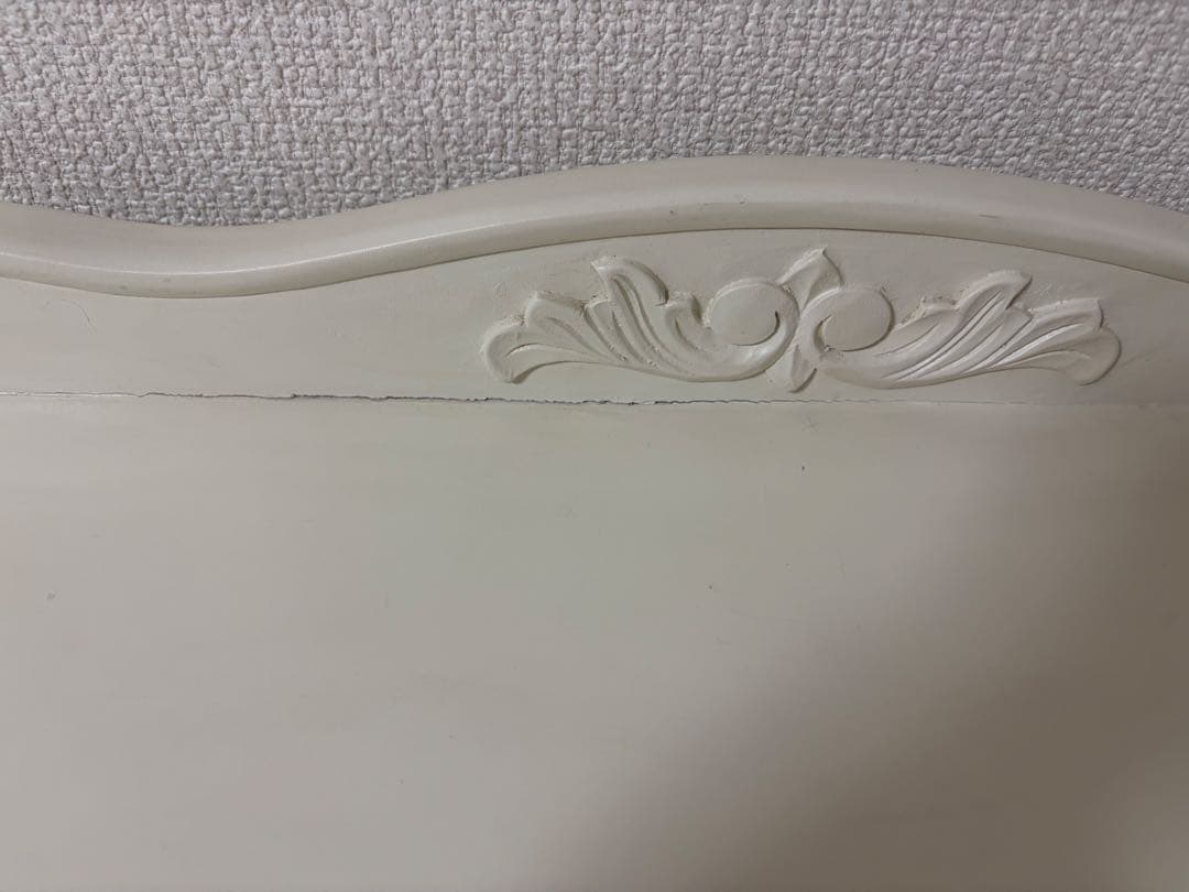 アンティーク　ロココ調　ホワイト木製チェスト　フレンチカントリー