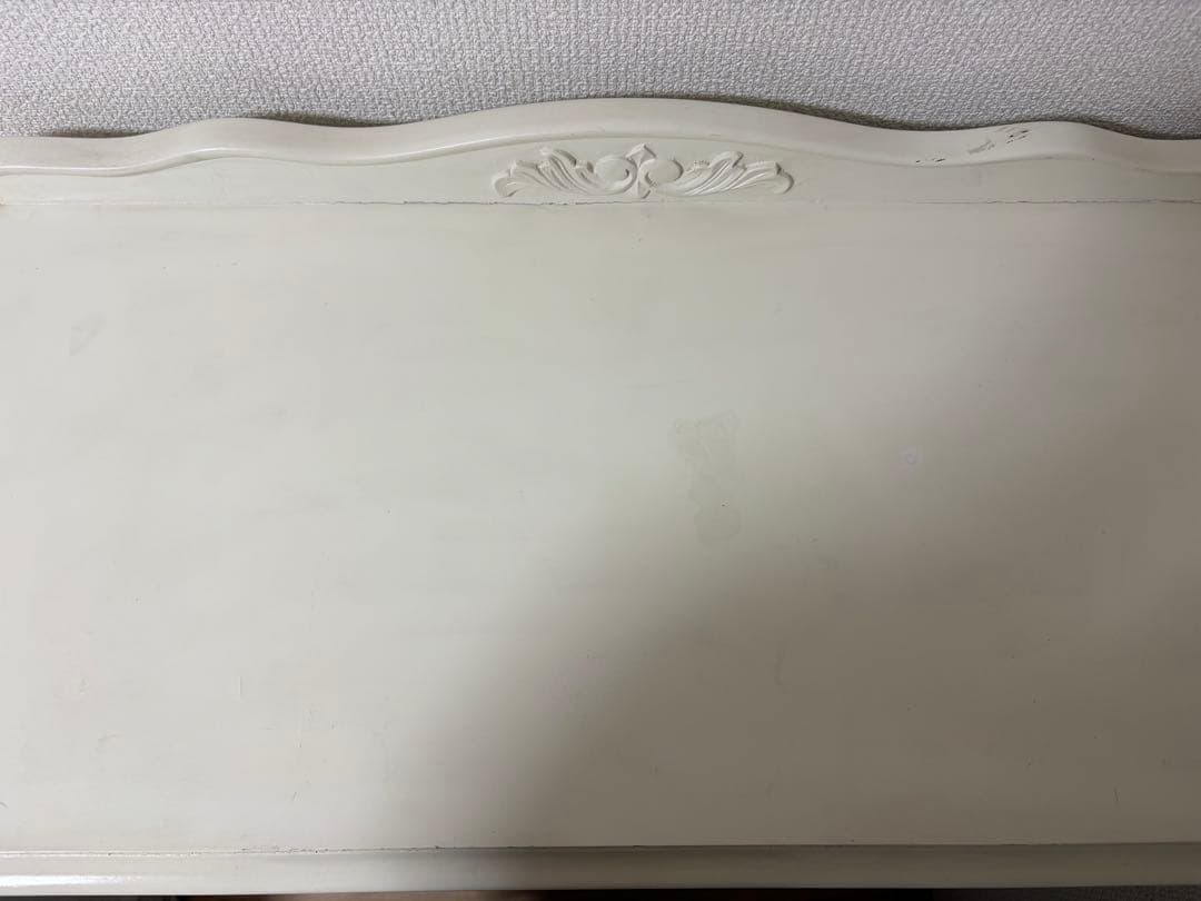 アンティーク　ロココ調　ホワイト木製チェスト　フレンチカントリー