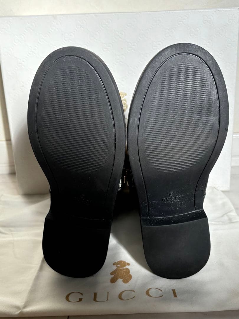 グッチ GUCCI ブーツ ムートンブーツ ムートン カーフレザー キッズ 32