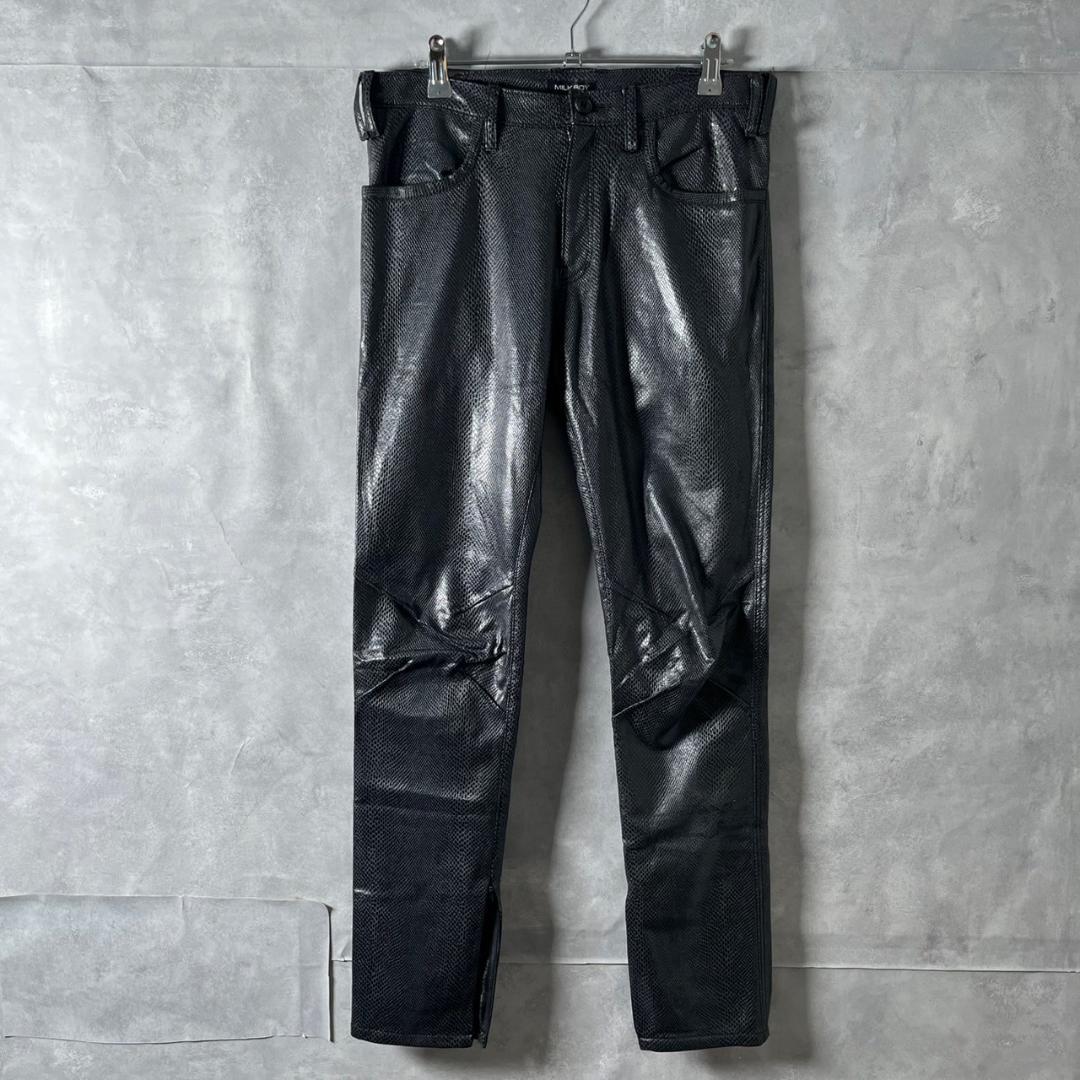 MILKBOY ミルクボーイ クロコ フェイク レザー パンツ N716