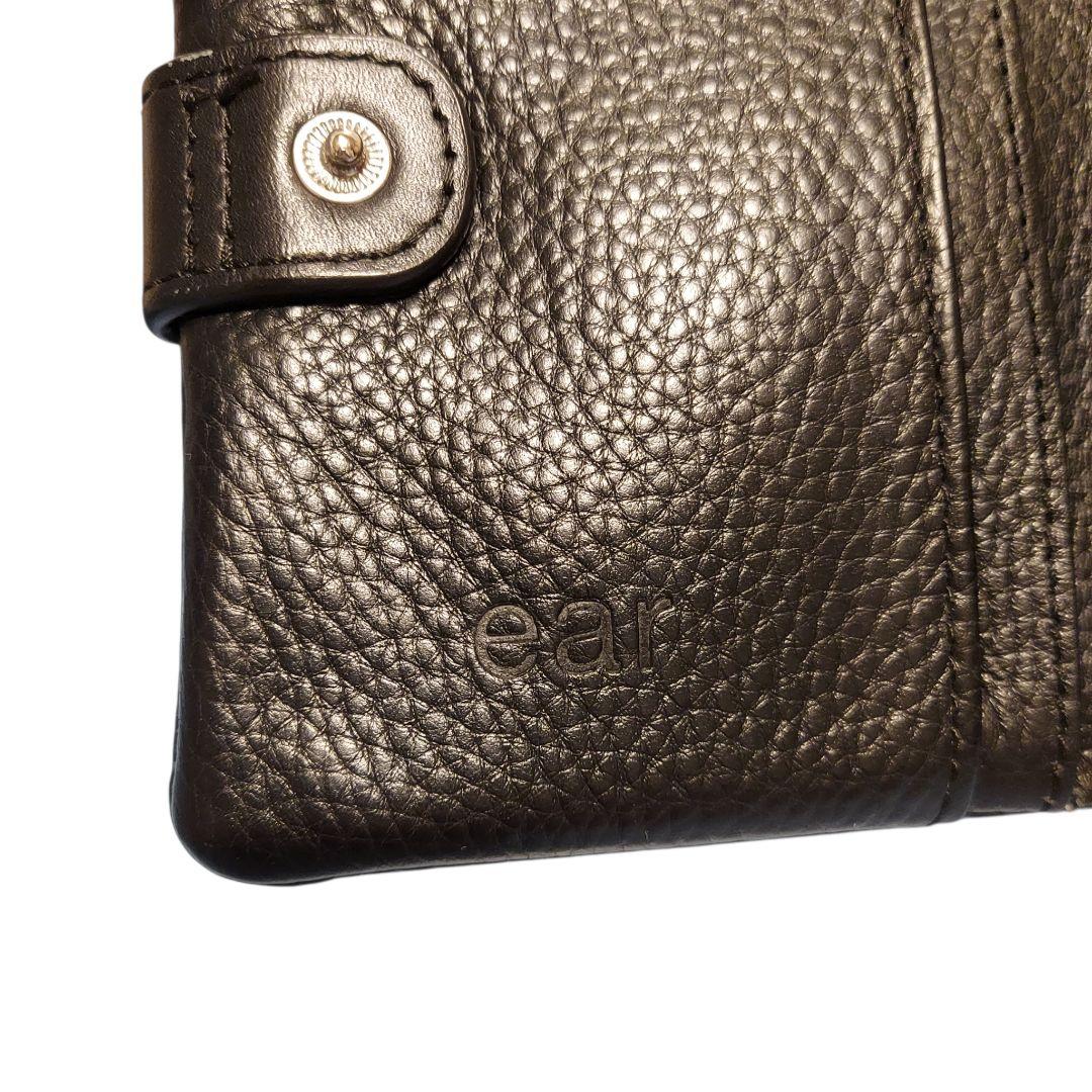 【ear】コンチョ 2つ折り財布 レザー 黒 コンパクト