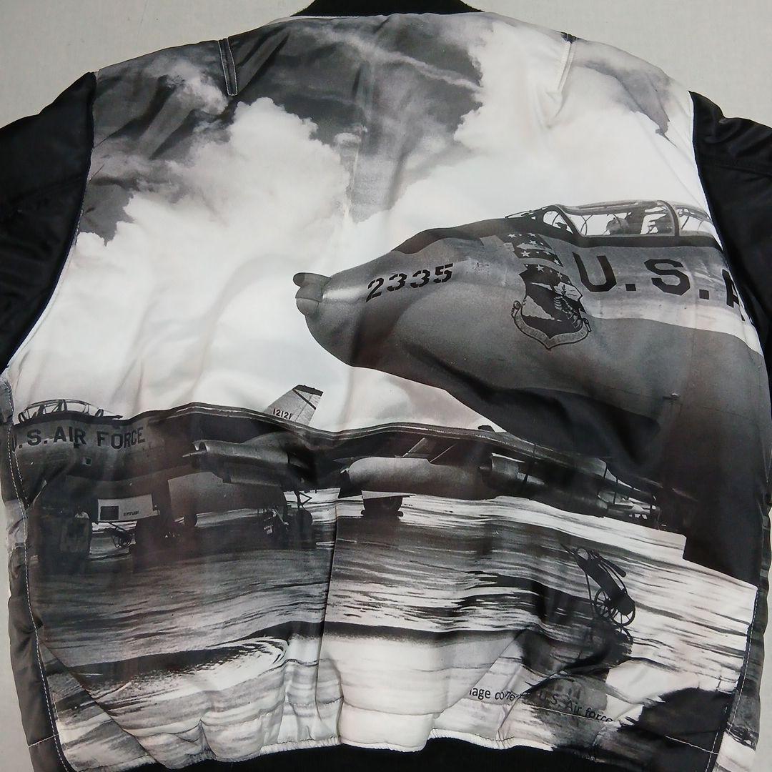 ALPHAフライトジャケットMA1戦闘機プリントリバーシブル黒M新品同様