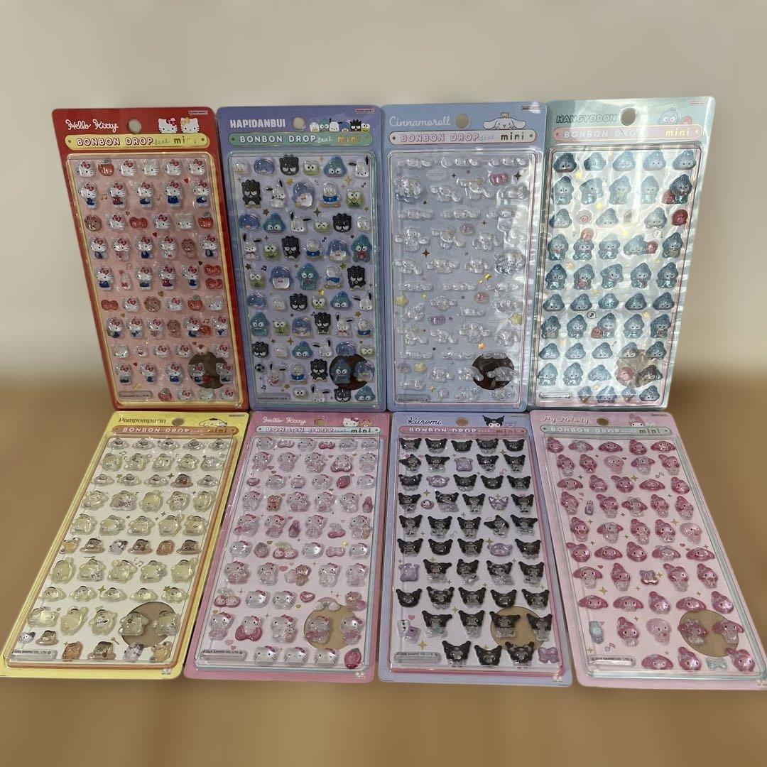 ［新作］サンリオ　ボンボンドロップシール ミニ 全8種セット