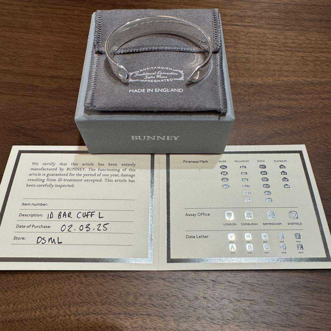 【美品】BUNNEY ID Bar Cuff L バニー バングル ブレスレット