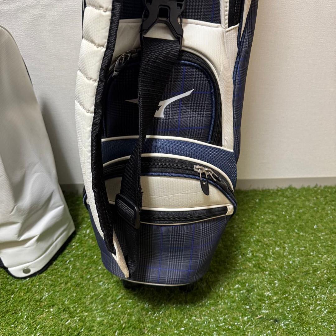 MIZUNO ミズノ キャディバッグ ゴルフバック タータンチェック フード付き