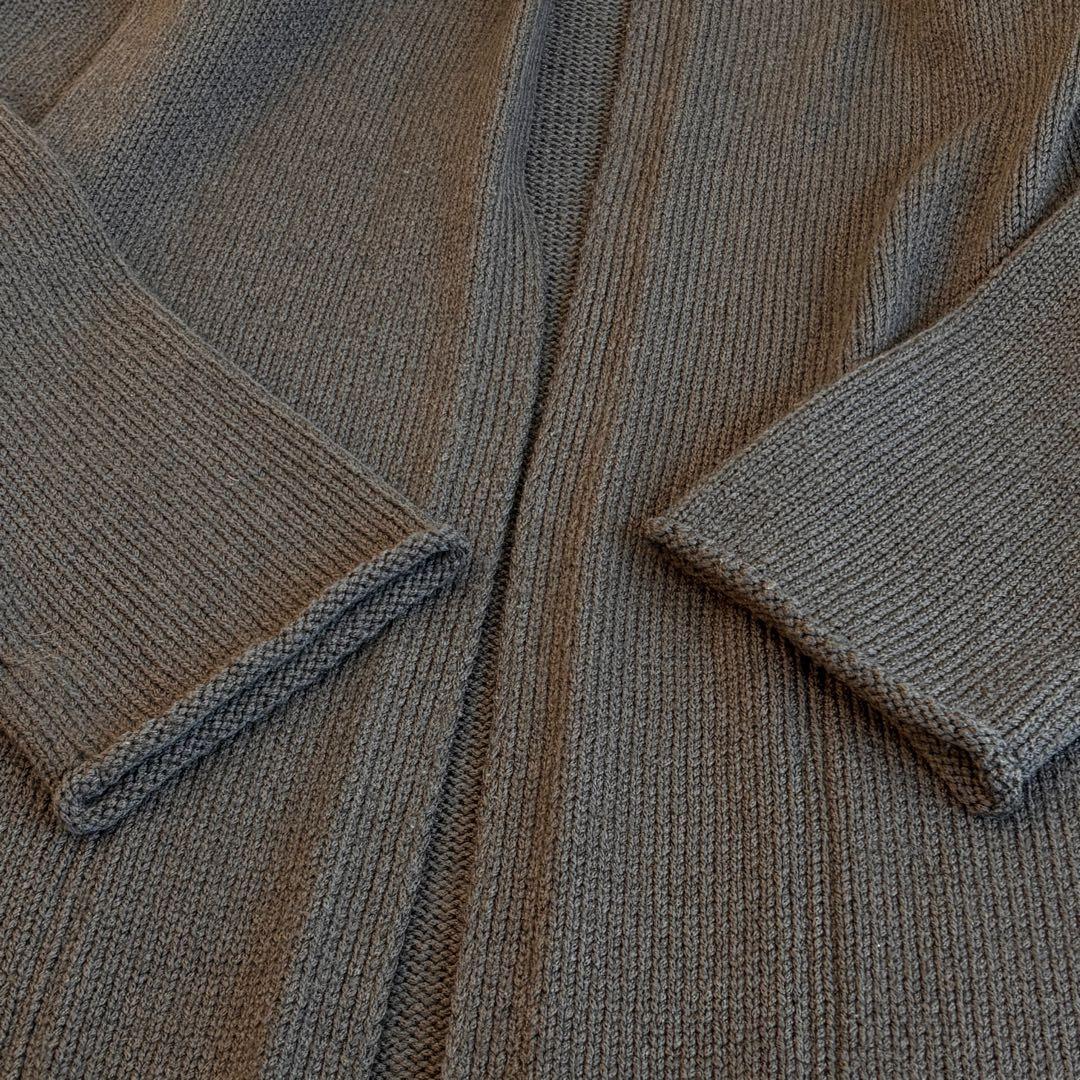 美品　FOXEY フォクシー フード付ロングニットコート グレー 日本製