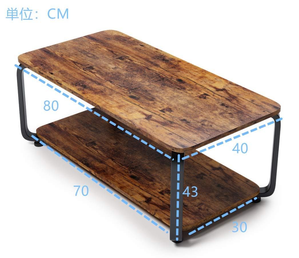 多機能ヨーロッパ風サイドテーブル - 80x40cmx 43H cm
