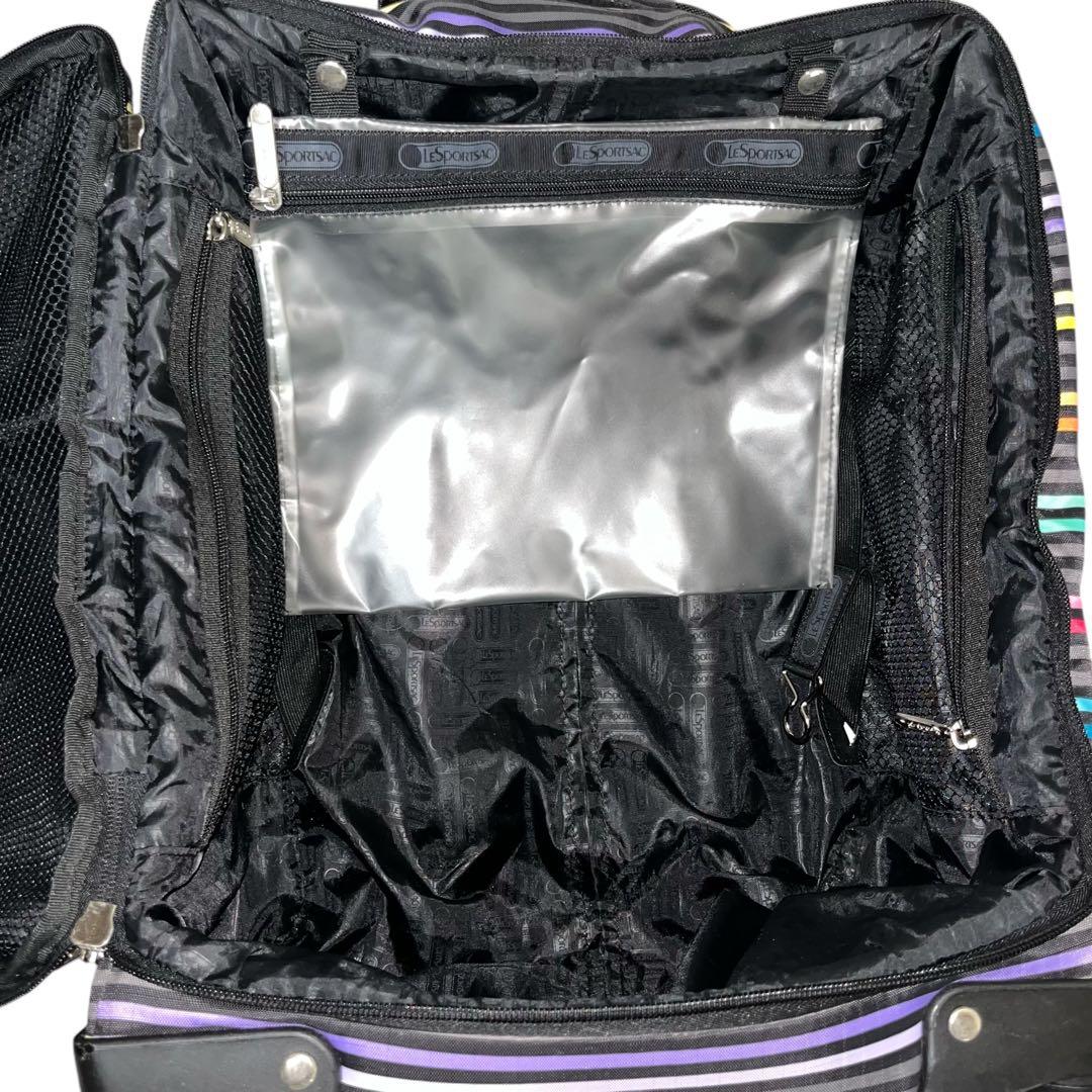 レア レスポートサック キャリーケース 4輪 マルチストライプ ブラック 旅行