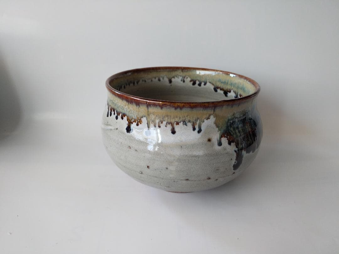 茶道具 丹山窯 小峠葛芳 作 灰釉塩笥 茶碗 共箱 共布 栞 茶器 抹茶碗 新品