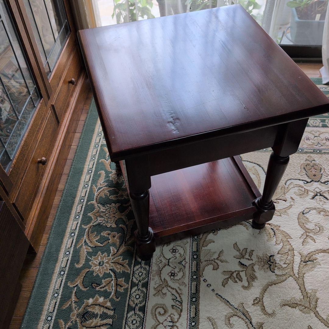 クラシックスタイル ダークブラウン サイドテーブル