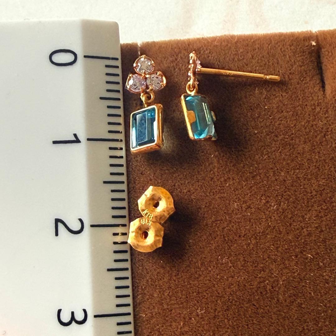 K18 フラワー　香水　モチーフ　ピアス　750 YG