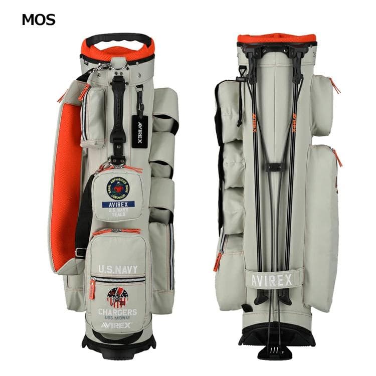 新品 AVIREX アヴィレックスゴルフ スタンド キャディバッグ モスグリーン