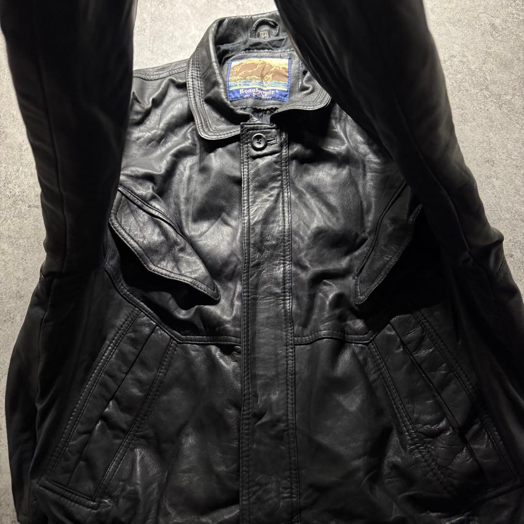 【80s vintage】フライトジャケット　A-2 ボンバー　本革　短丈　黒