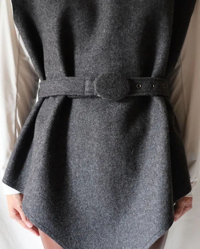 トップス FUMIKA UCHIDA FELT COSTUME TOP DARK GREY