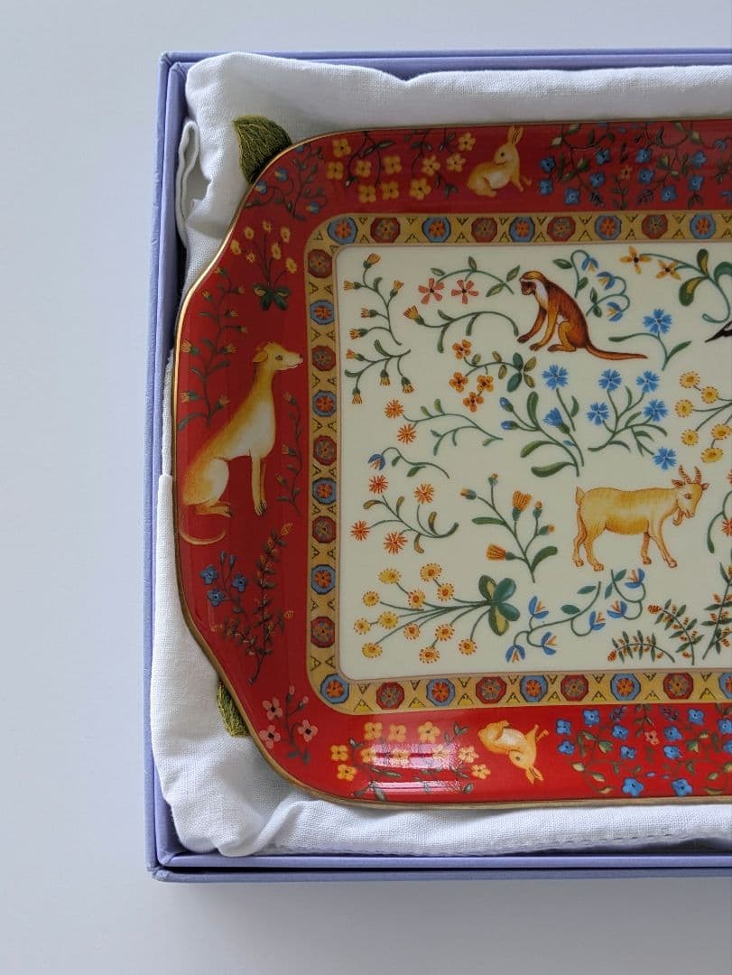 【フィリップ・デズリエ】リモージュ×「貴婦人と一角獣」長角皿