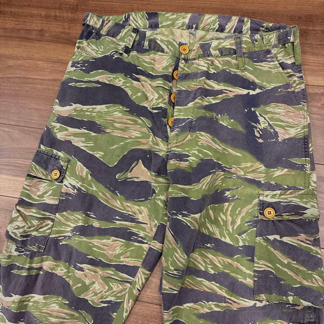 k*7様 80s ベトナム タイガーストライプパンツ Lサイズ タイガーカモ ビ