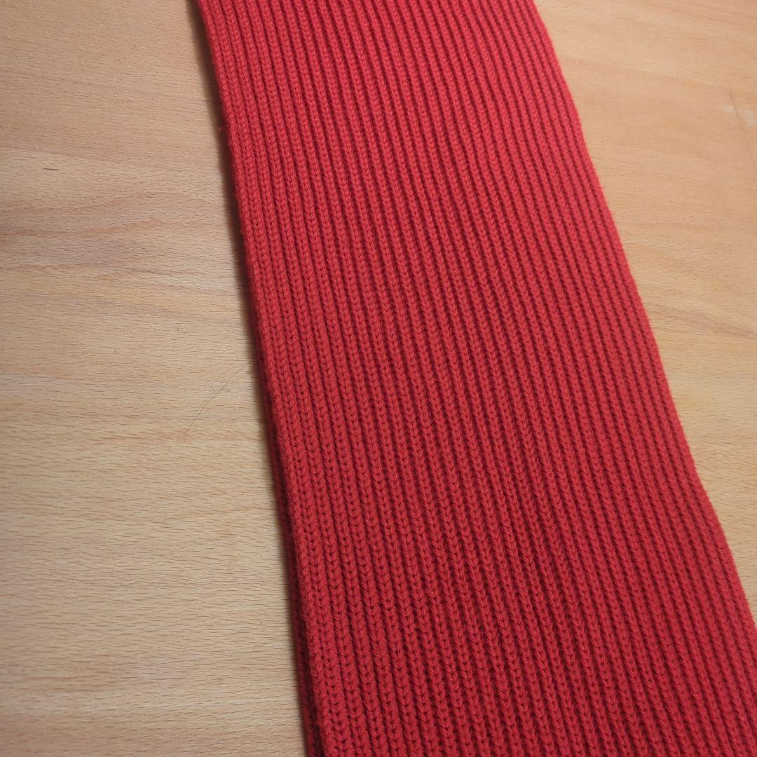 【完売品】バトナー　赤　レッド　ソリッドウールマフラー リブ180×17cmp