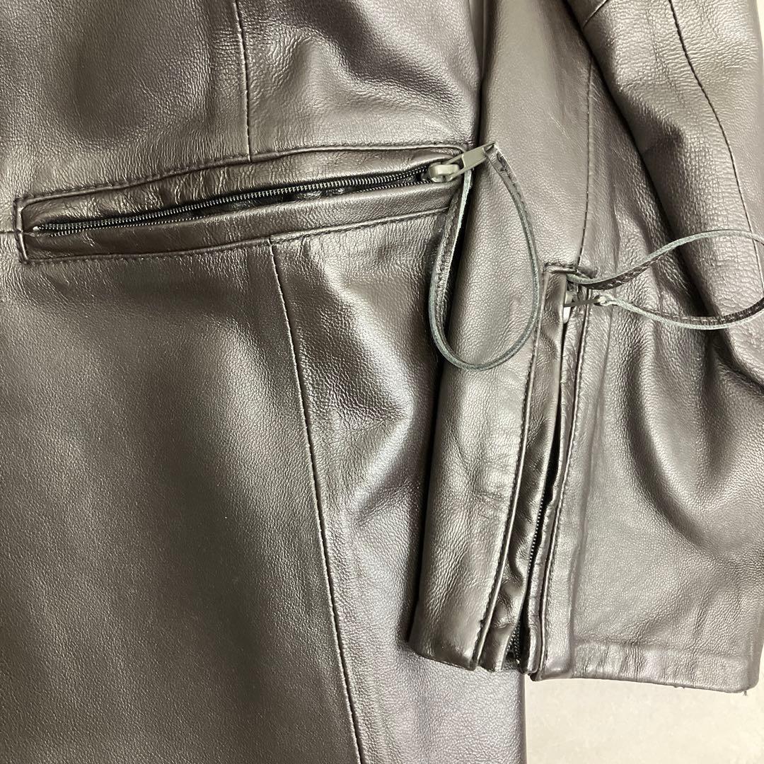 ⭐*☆様 新品　m/m ビノン　羊革　軽量　レザー　ノーカラーコート　ジャケット